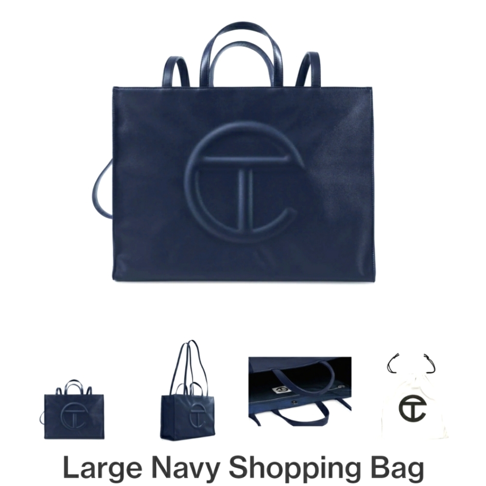 New TELFAR Large Navy shopping bag - Picture 1 of 8